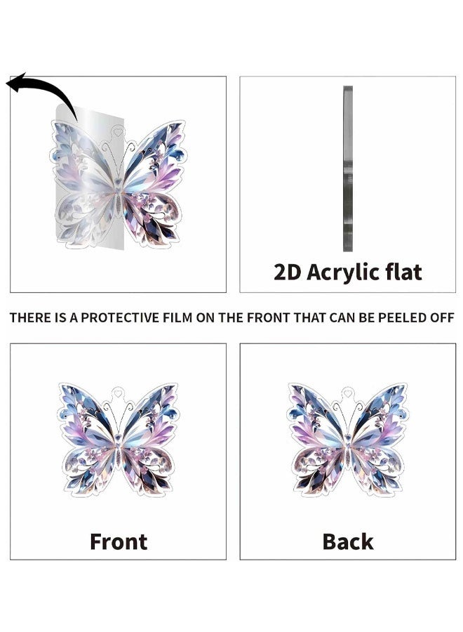 2 PCS Butterfly Car Accessories, Butterfly Car Rear View Mirror Charm Hanging Decoration Accessories Pendant, Cute Purple Aesthetic Decor Gifts Interior Ornament Truck Christmas - Image 4